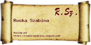 Roska Szabina névjegykártya